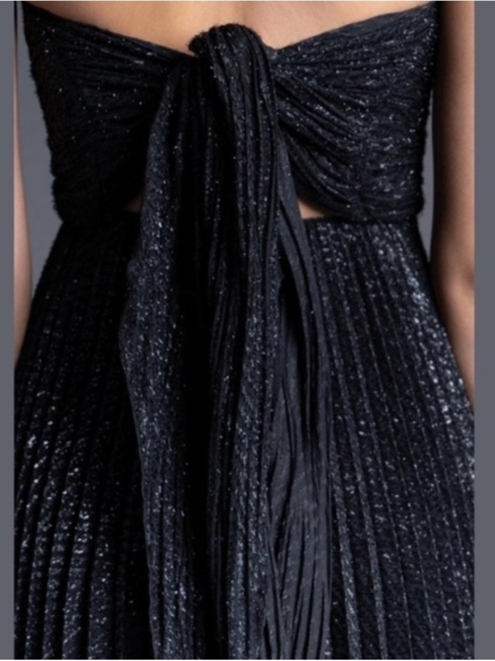 Maria Lucia Hohan Venus Strapless Black Pleated Cocktail Evening Dress Gown - Picture 4 of 10